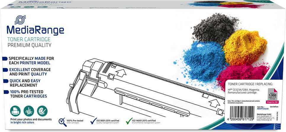 MediaRange MRHPTCE323A Toner voor HP CE323A/128A met Chip - Magenta