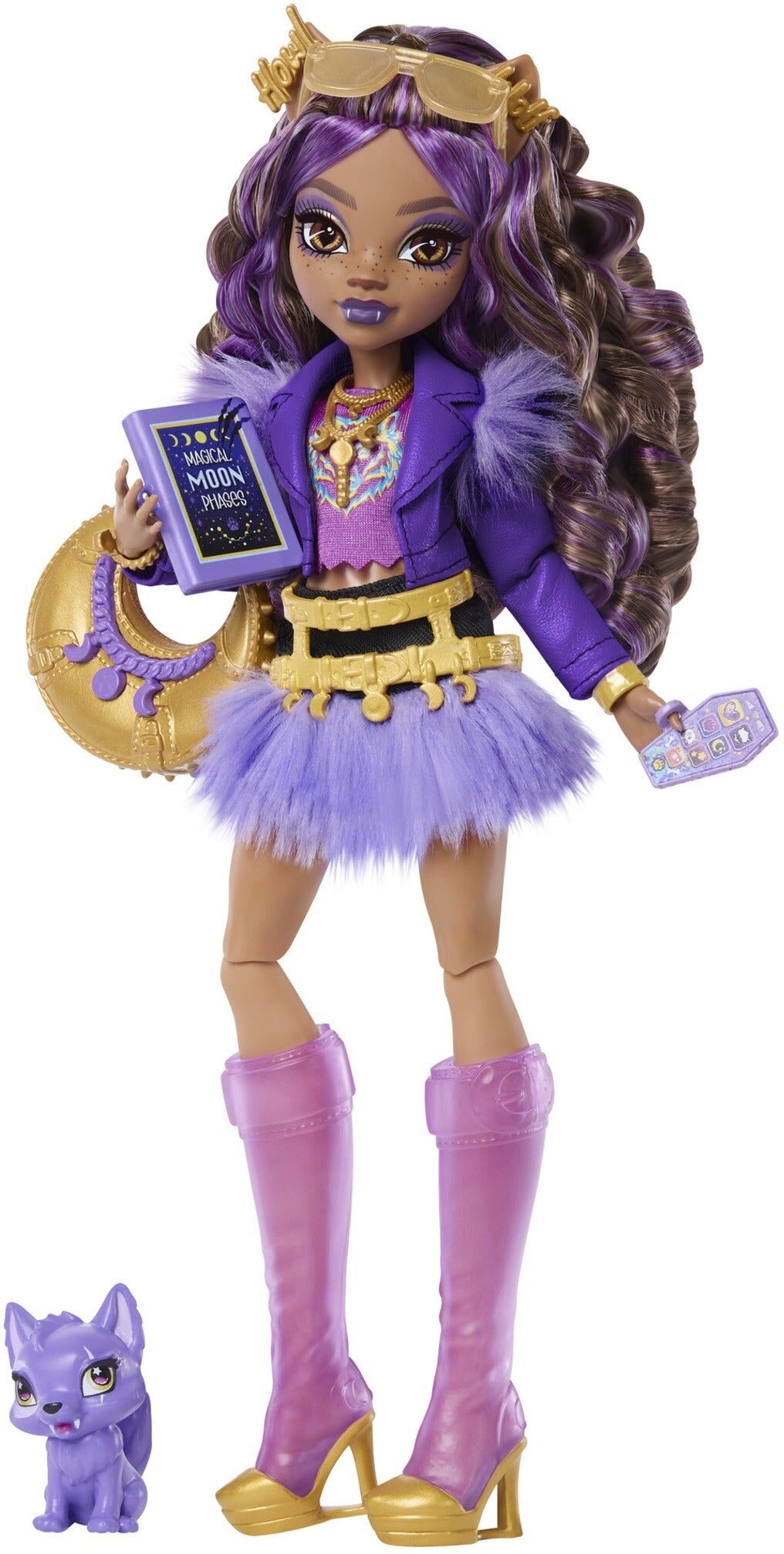 Mattel Monster High Clawdeen Wolf Fashion Doll with Accessories and Purple Outfit for Kids