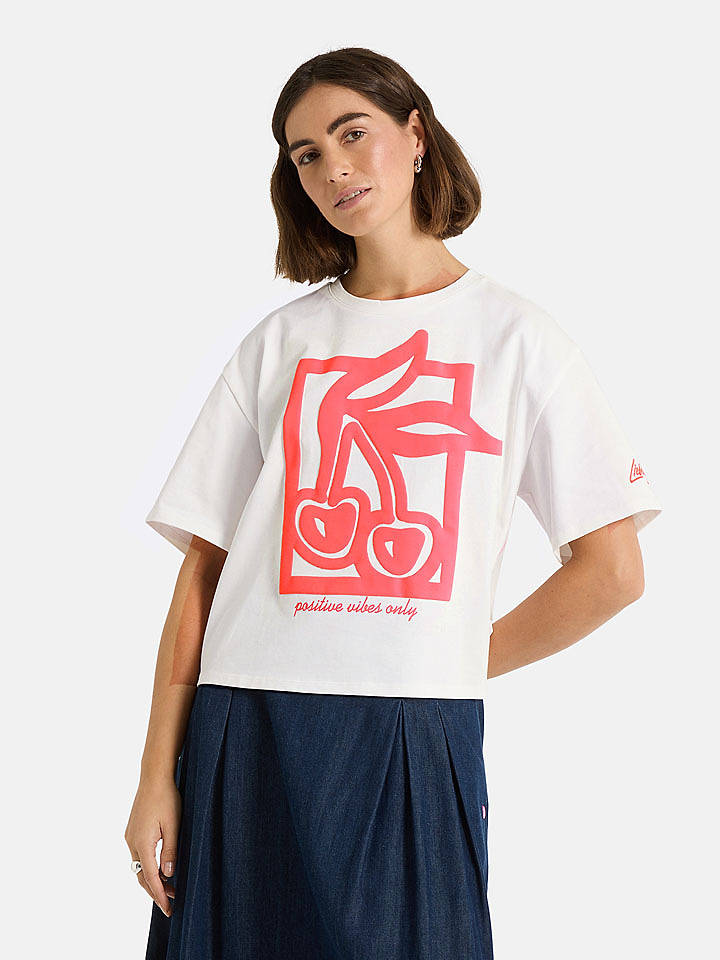 LIEBLINGSSTÜCK Shirt "Nori" in Weiß/ Pink - 4XL