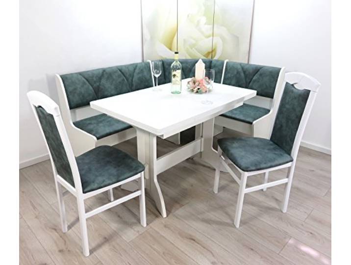 moebel direkt online Truheneckbankgruppe Halle III Weiss/Opal Vintage