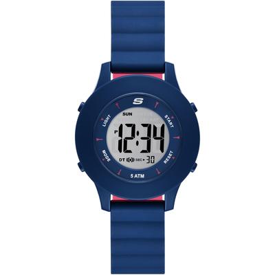 Chronograph SKECHERS "ROSENCRANS", blau (blau, pink, grau), Armbanduhren, Kinder, blau, Chronograph, Quarzuhr, Armbanduhr, Kinder, Jugendliche, digital, Silikonarmband