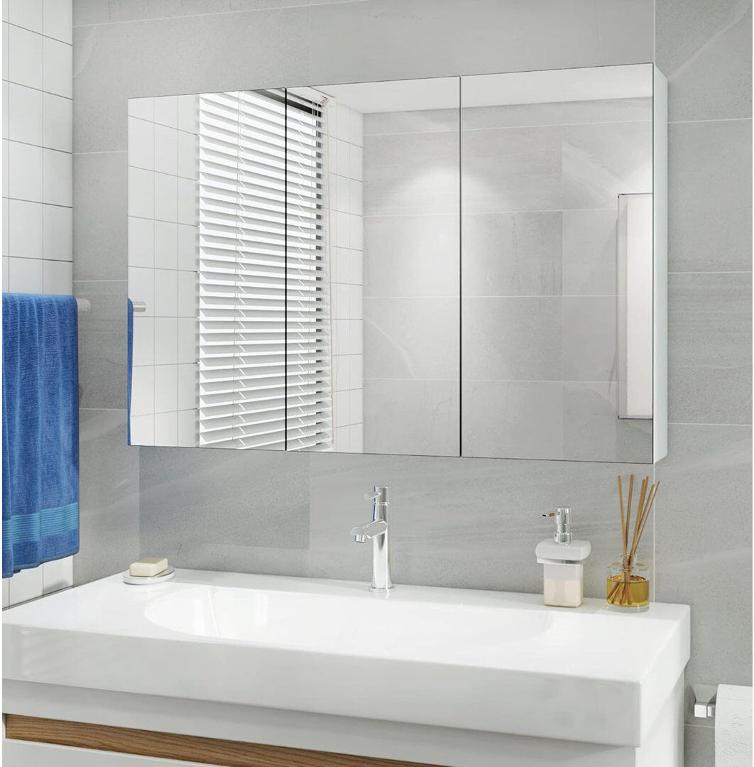 Latitude Run Mounting / Installation Required Bathroom Cabinet White 60cm H X 90cm W X 15cm D
