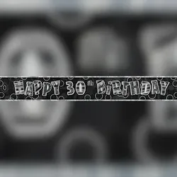 30. Geburtstag | Banner schwarz / silber