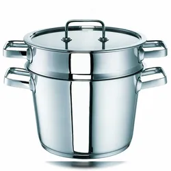 Rohe Germany Spagettitopf Conia, 24 cm, ca. 6,4 l, mit Spagetti-Einsatz, Edelstahl, Glasdeckel