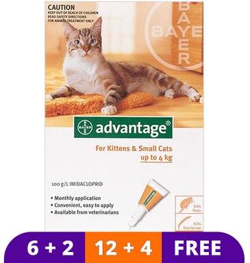Advantage Kittens & Small Cats 1-9lbs 12 Doses + 4 Free