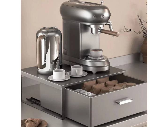 Étagère de rangement pour tasse à eau et thé T1, seau supérieur, boîte de rangement pour machine à café, sachets de thé, bar