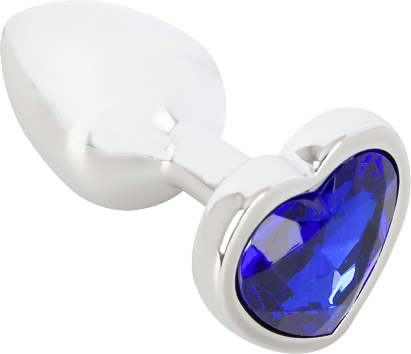 Magic Shiver - metal anal plug with gem (blue)