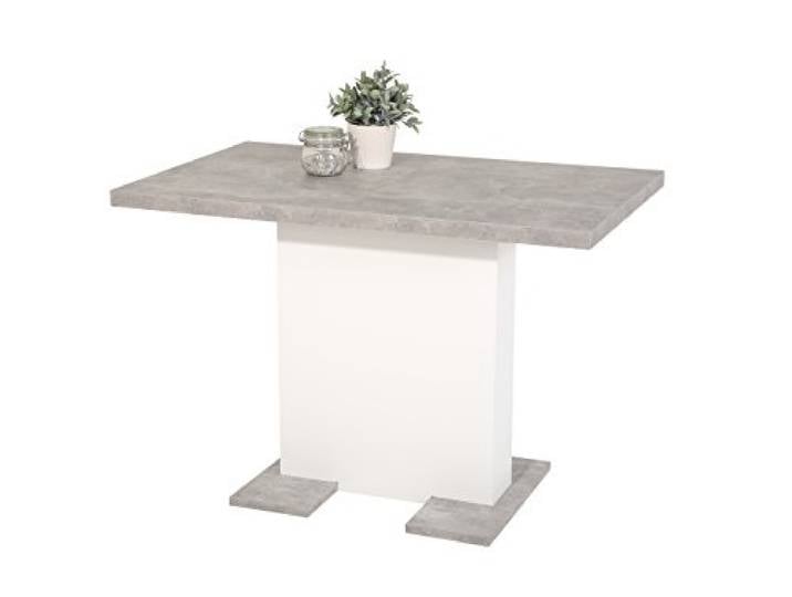 Hela Tische, Säulenesstisch Esstisch Britt, Holzwekstoff melaminbeschichtet, Dekor Betonoptik, ausziehbar, 110-150x69x76 cm