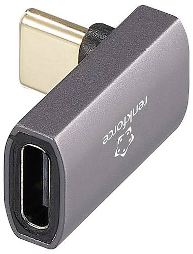 Renkforce USB4, USB-C Adapter [1x USB-C Stecker - 1x USB-C Buchse] RF-3778586 8K UHD, 90° nach unten gewinkelt