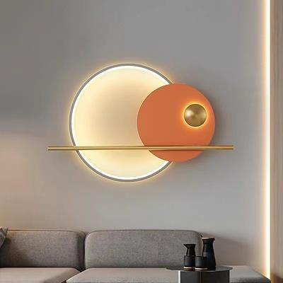 led wandleuchten kreis design dimmbar 65cm kreative gang schlafzimmer wohnzimmer hintergrund wanddekoration wandleuchte beleuchtung 110-240v