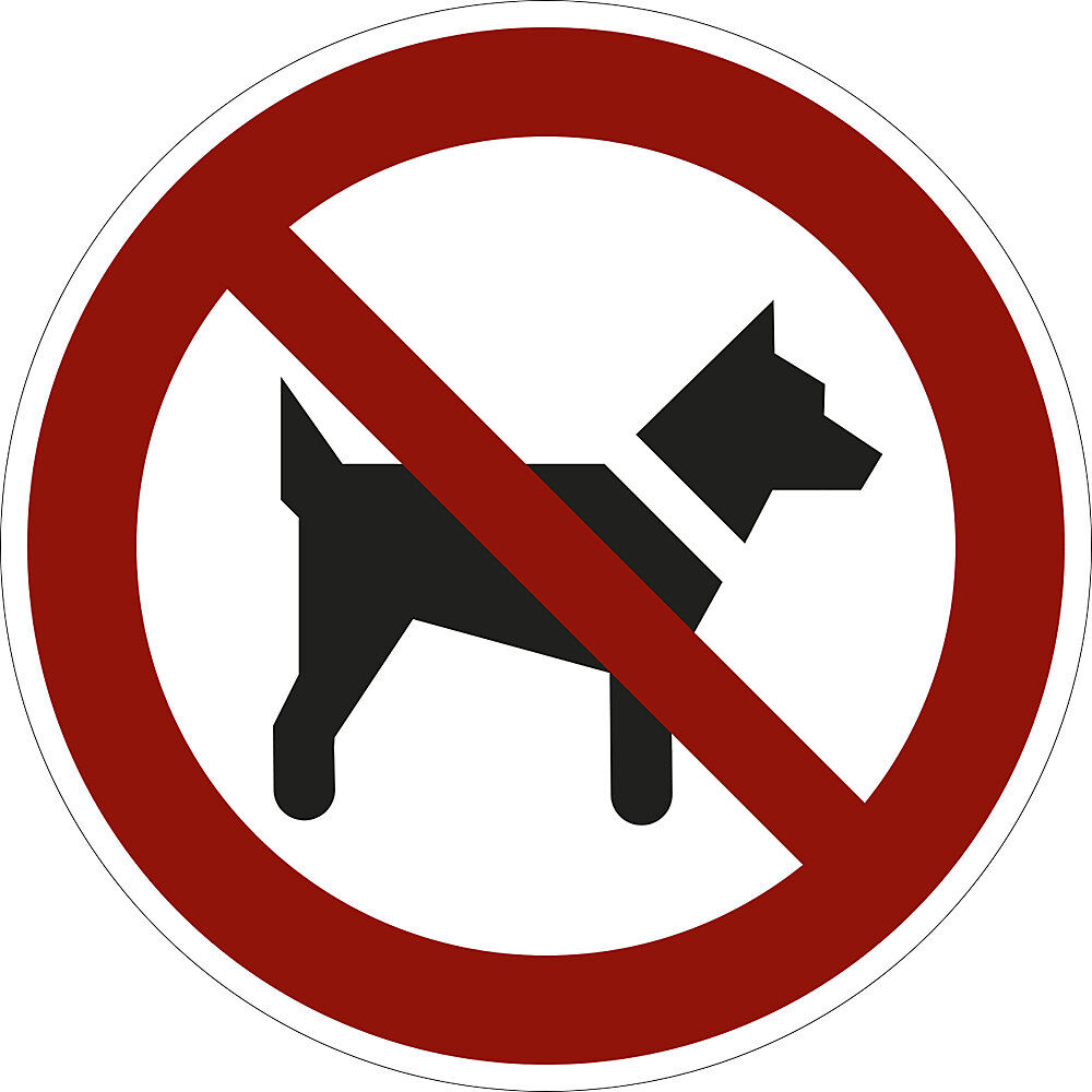 kaiserkraft Verbotszeichen, Mitführen von Hunden verboten, VE 10 Stk, Folie, Ø 200 mm