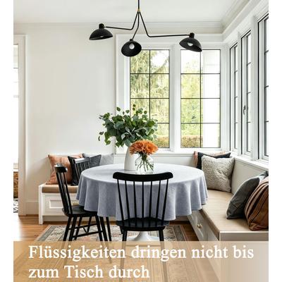 Tischdecke OTTO HOME "Ozzie 1 Stück, Leinenoptik, in eckig und rund", grau, Ø:160cm, Polyester, Tischdecken, Tischdecke, Formstabil & pflegeleicht, eckig oder rund, Dekoration