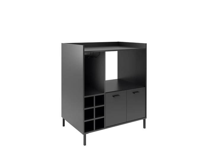 Mid.you Barschrank, Schwarz, Metall, 2 Fächer, 90x105x58 cm, Esszimmer, Barmöbel, Barschränke &Theken