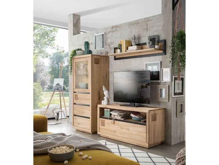 Wohnwand II 'Bergamo' Wildeiche geölt WZ-0159