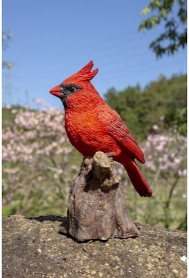 Hi-Line Gift MOTION ACTIVATED SINGING CARDINAL STANDING STUMP