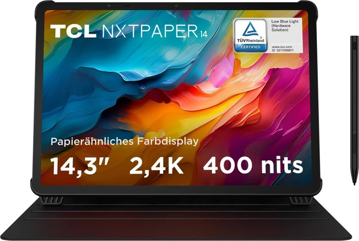 TCL NXTPAPER 14 8 GB / 256 GB Schwarz + Flip Case + T-Stift
