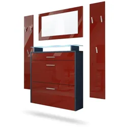 GARDEROBE Malea Fronten in Bordeaux Hochglanz