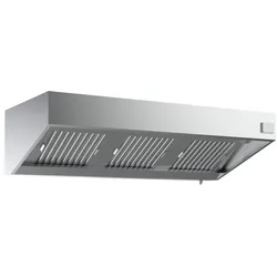 Chefgastro 1100 Wandhaube Komplett 2400, 4 Filter, 0,245kW 230V HxBxT 54x240x110cm, Dunstabzugshaube Edelstahl Wandmontiert