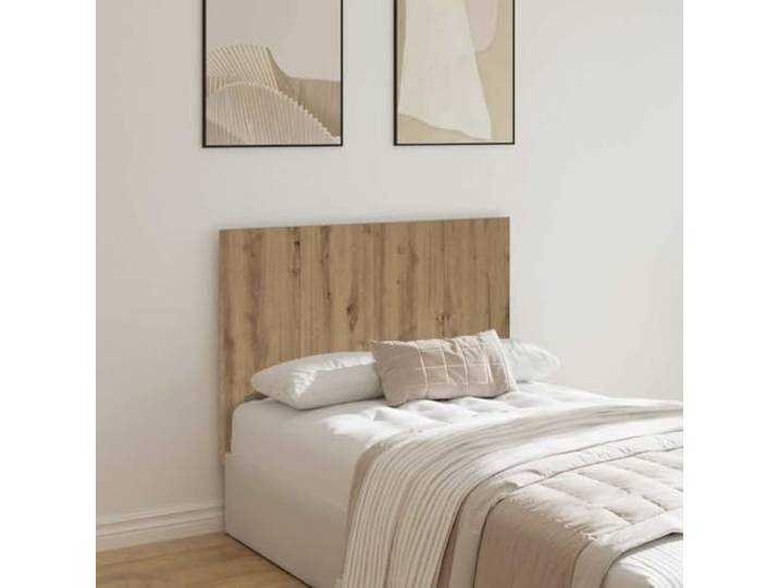 RJPLMFV Kopfteil Eiche 120 x 1,5 x 80 cm Holz aus Technik Klassisches Design, Wandbefestigung inklusive, feuchtigkeitsbeständig, glatte Oberfläche