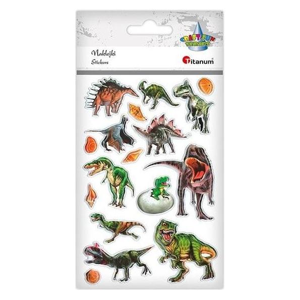 Titanum Weiche, konvexe Aufkleber, Dinosaurier, Mix aus 17 Stück (17 Sticker) (47993495)
