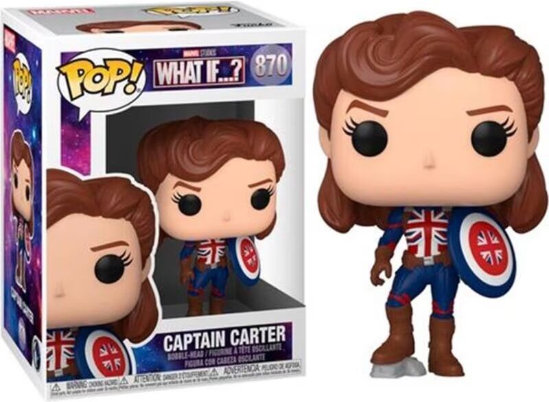 Funko Pop! Marvel What If? Capitana Carter 870 Talla Única Unisex