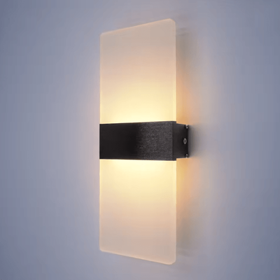 Inspire Curations Modern Minimalist LED Wall Lamp Aluminum Acrylic Indoor Sconce Lighting black cool White(5500 7000k)