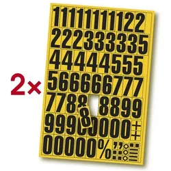 EICHNER 2er-Pack Magnetische Ziffern 0-9 gelb