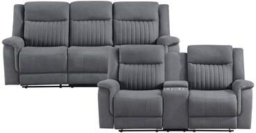 Fremont & Park Lenore 2-Piece Microfiber Manual Reclining Sofa Set
