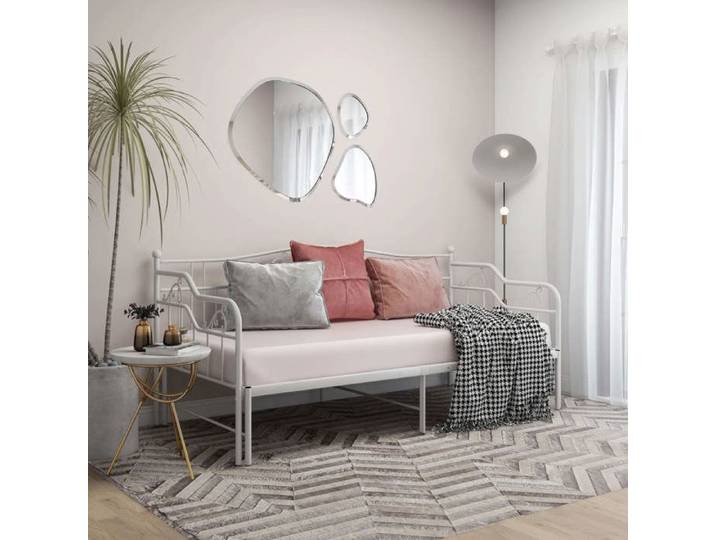 JM Cadre de canapé-lit extensible - Lit banquette - sans matelas - blanc 90x200 cm LL1151