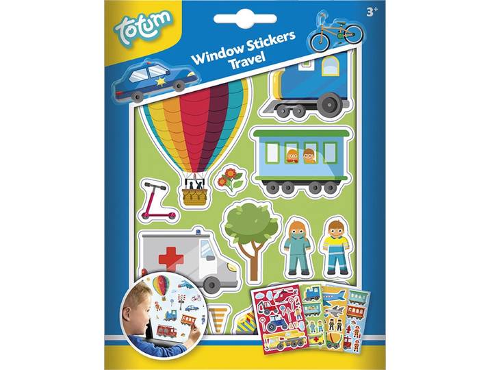 Totum Raamstickers - Verplaatsbare stickers verkeer voertuigen - 45 stuks (4 vellen)