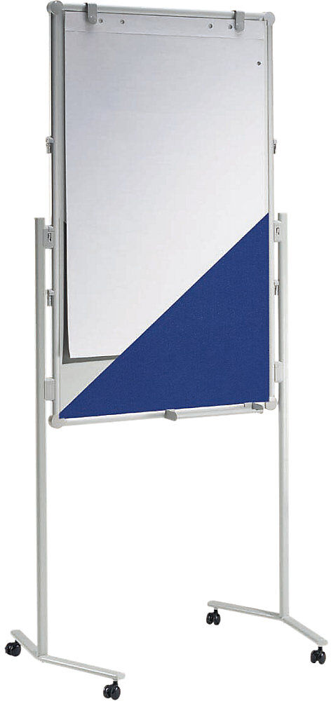 Multi-Moderationstafel MAULpro, Textil blau / Whiteboard, BxH 750 x 1200 mm MAUL