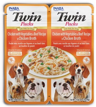 Churu Twin Packs Dog Receta de Pollo y Ternera con caldo de Pollo 12 uds x 2 uds