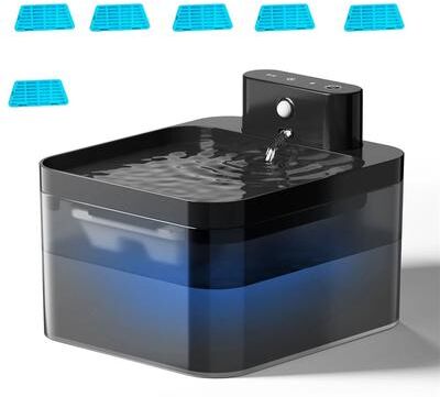 Inspired Living MotionSense Wireless Cat Water Fountain 2.2L Rechargeable Pet Drinking Station pet Water 6chip