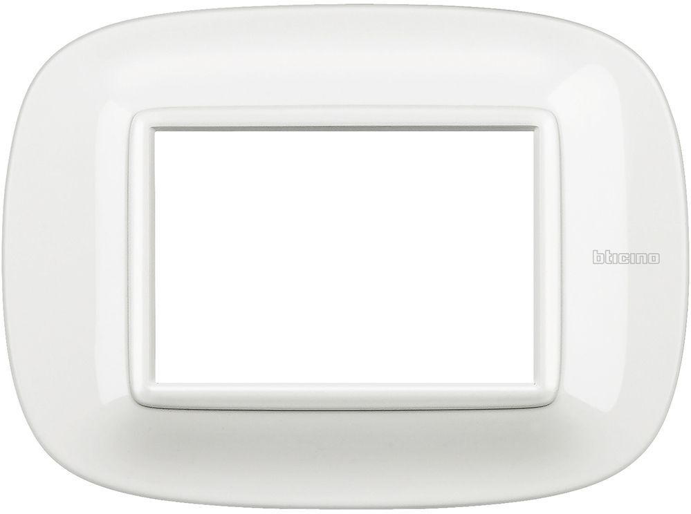 BTicino Axolute - Placca Ellittica 3 Moduli 3p Bianco Axolute In Metallo