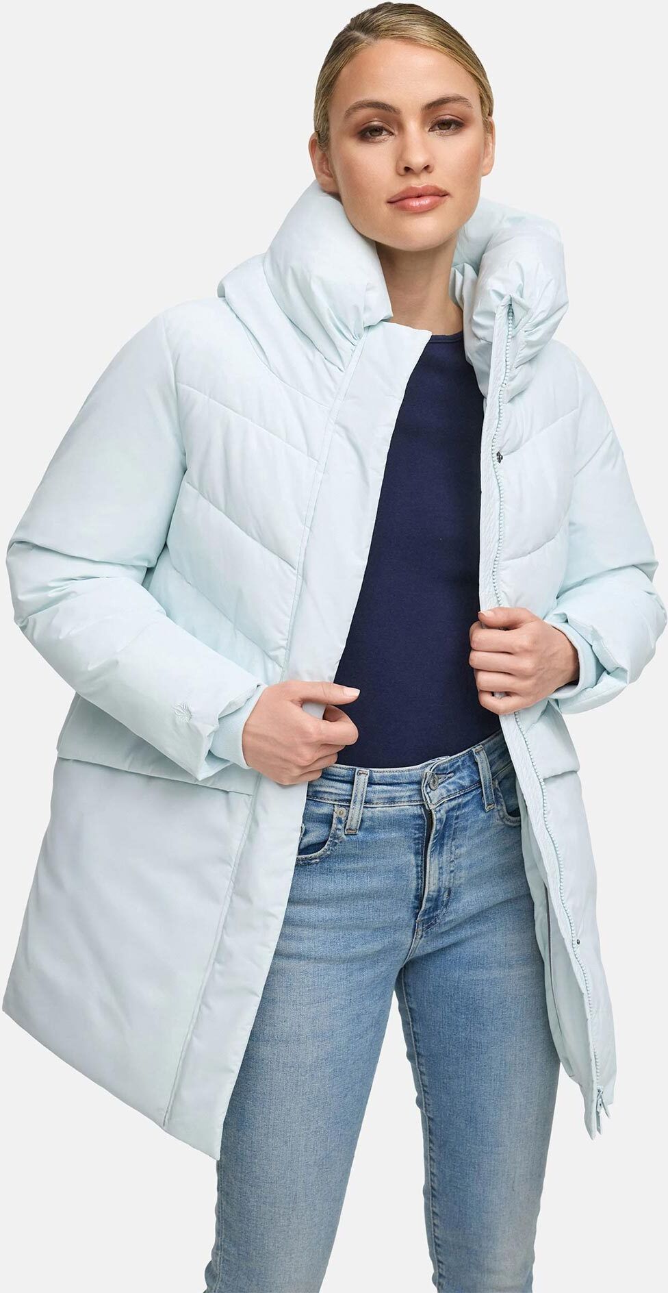 Winterjacke MARIKOO "Marikoo Delilah Damen Herbst Winter Steppjacke N058", Kinder, Gr. XS, blau (iceblau), Obermaterial: 100% Polyester PES., Jacken Winterjacke