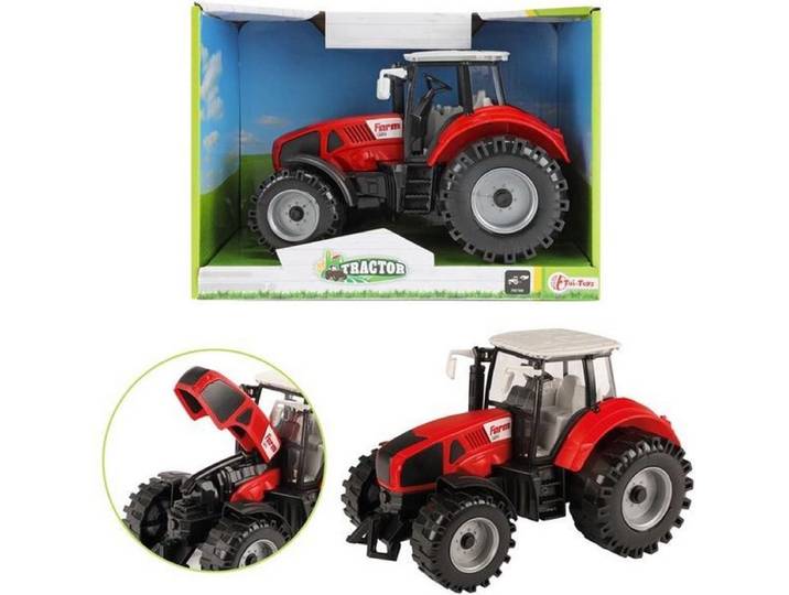 Tractor met frictie rood 20 cm 28510A