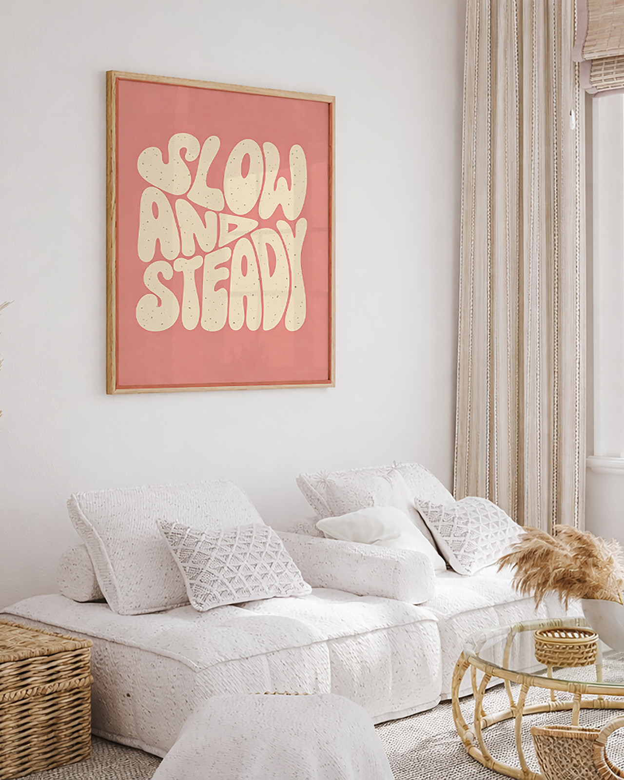 Any Image Kunstprint Slow & Steady, abstract met typografie, multicolor, B: 52 cm, H: 62 cm