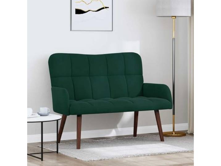 YUTAASU 2-Sitzer Sofa Dunkelgrün 115 x 61 x 87 cm Samt Luxuriöse Samtoberfläche, Modernes Design, Veredelte Rückseite, Einfache Montage, Pflegeleicht