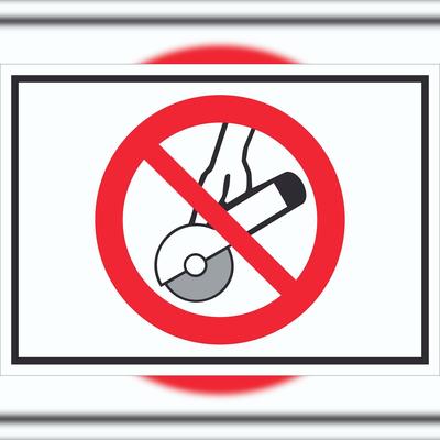 HB-Druck Nicht zulässig für Freihand- und Handschleifen Symbol Schild A5 (148x210mm)