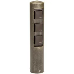 Albert Outdoor Steckdosensäule Typ Nr. 2102, 3-fach, IP44, ohne Schaltfunktion, Alu-Guss, Braun-Messing ALB-652102