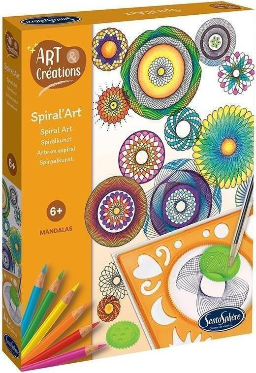 SentoSphere Art & Creations Spiral'Art met 6 wielen voor het maken van veelkleurige ellipsen en rozetten