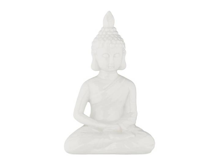 Relaxdays Weiße Buddha Figur 18 cm