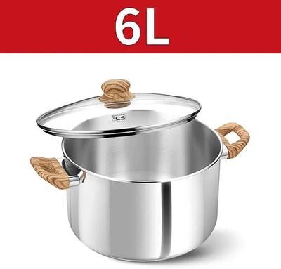 Inspire Curations Stainless Steel Soup Pot With Lid Nonstick Stock Pot For Pasta, Stews & Everyday Cooking 6l (1.6 Gallons) White