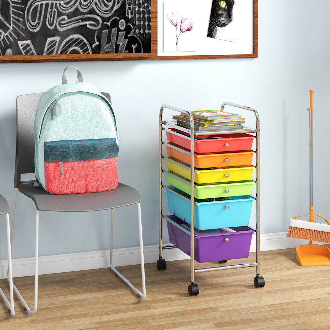 Metro 6 Drawer Storage Drawer Red/Orange/Green/Yellow/Blue/Purple 75cm H X 33cm W X 37cm D