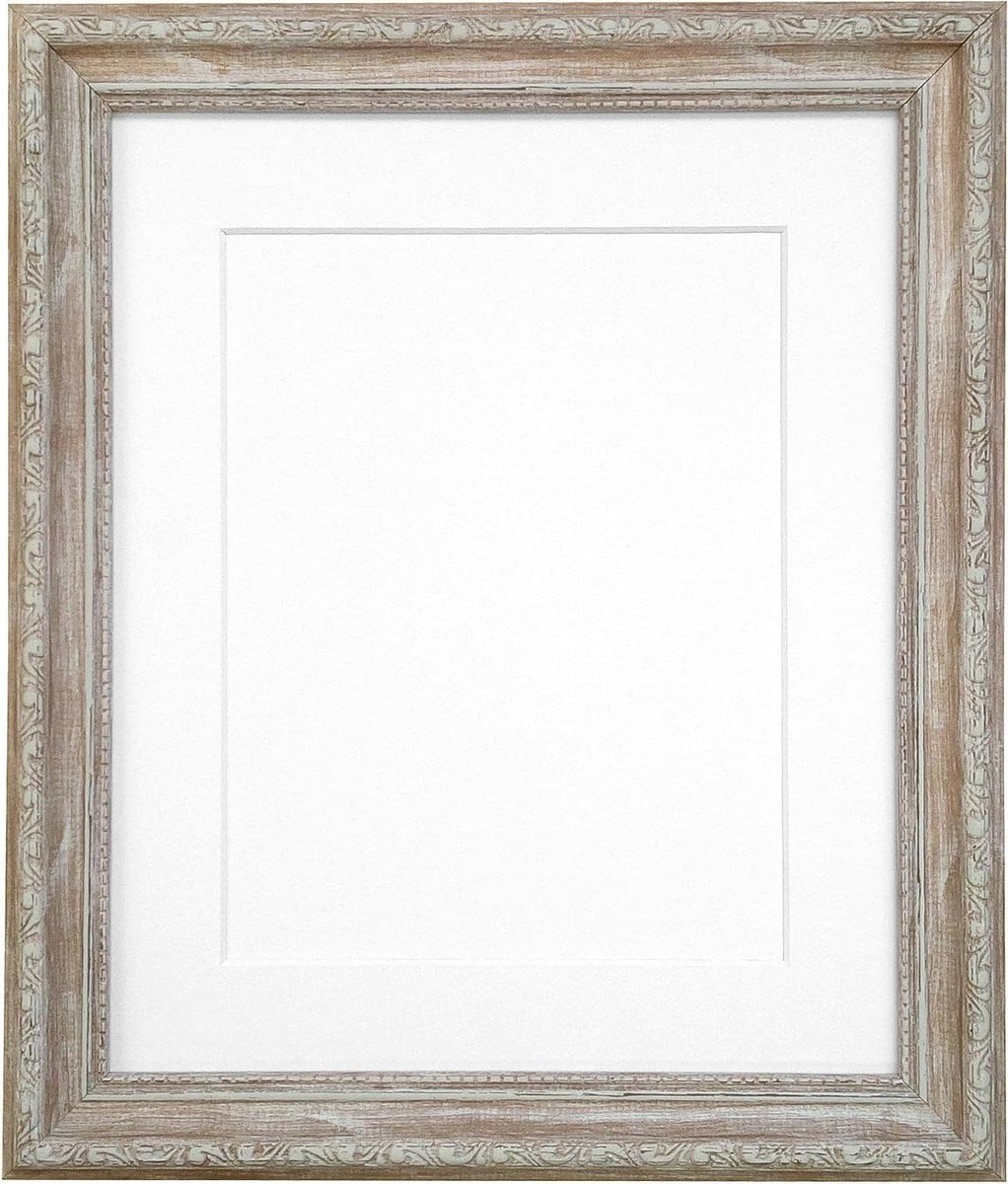 Houten Fotolijst Wit - Shabby Chic Wandlijst voor A2 of A3