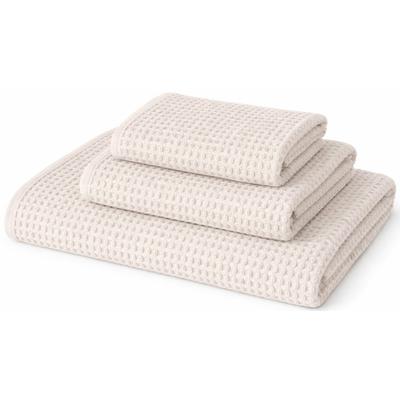 Gästehandtuch EGERIA "LIVA", beige (ivory), B:30cm L:50cm, Waffelpiqué, Baumwolle, Handtücher, 30x50 cm, Waffelpiqué Struktur
