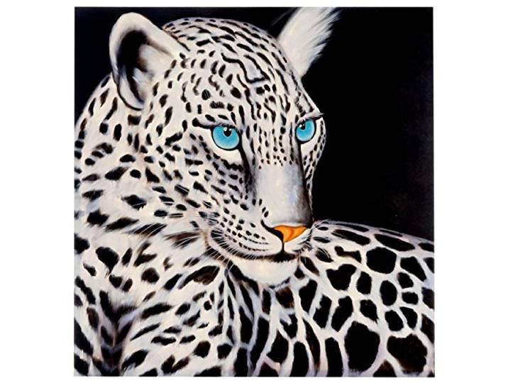Mendler Ölgemälde Weißer Leopard, 100x100cm