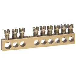 Legrand 004803 Klemmenleiste, blank, 1 x 6 bis 25 mm2, 8 x 1,5 bis 16 mm2, Länge: 73 mm