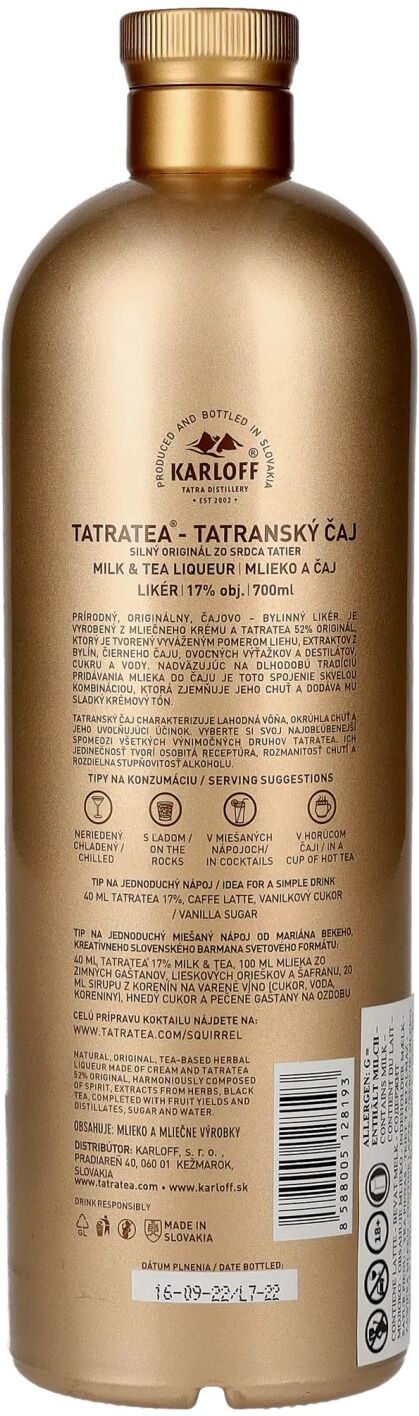 Tatratea Likör TATRATEA Milk & Tea Liqueur 17% Vol. 0,7l