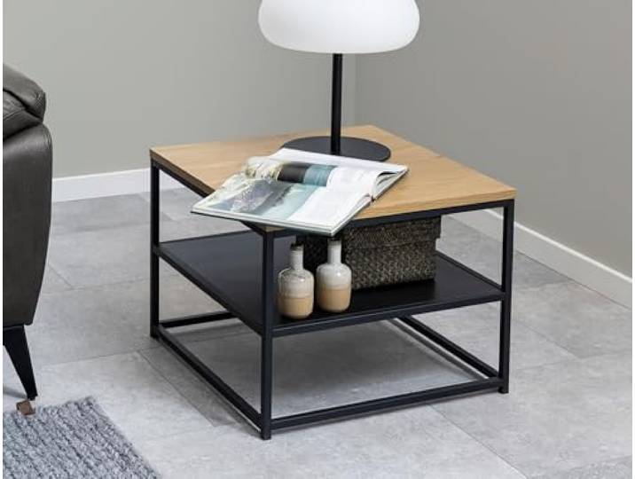 möbelando Couchtisch >Gila< in Wildeiche, MDF - 55x42x55cm (BxHxT)